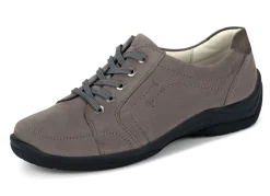 Best BADER Waldläufer, bequeme Damen-Schnürschuhe, Weite H, mit herausnehmbarem Fußbett STEINGRAU