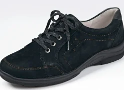 Sale BADER Waldläufer, bequeme Damen-Schnürschuhe, Weite H, mit herausnehmbarem Fußbett SCHWARZ