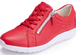 BADER Waldläufer, bequeme Damen-Schnürschuhe, Weite K, mit herausnehmbarem Fußbett ROT