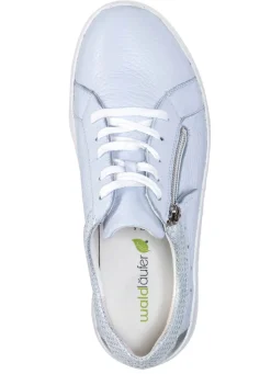 Clearance BADER Waldläufer, bequeme Damen-Schnürschuhe, Weite K, mit herausnehmbarem Fußbett BLEU-SILBER