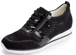 Best WALDLÄUFER Waldläufer, bequeme Damen-Schnürschuhe, Weite H, mit herausnehmbarem Fußbett SCHWARZ