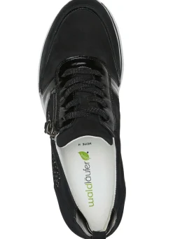 Best WALDLÄUFER Waldläufer, bequeme Damen-Schnürschuhe, Weite H, mit herausnehmbarem Fußbett SCHWARZ