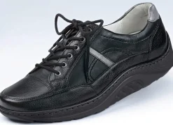 WALDLÄUFER Waldläufer, bequeme Damen-Schnürschuhe, Weite H, Sohle mit Abrollfunktion SCHWARZ