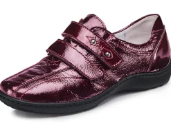 New WALDLÄUFER Waldläufer, bequeme Damen-Slipper, Weite H, mit herausnehmbarem Fußbett BURGUND