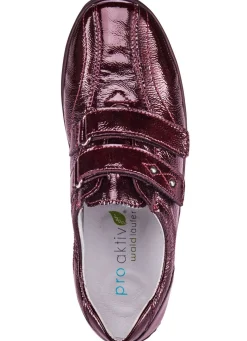 New WALDLÄUFER Waldläufer, bequeme Damen-Slipper, Weite H, mit herausnehmbarem Fußbett BURGUND