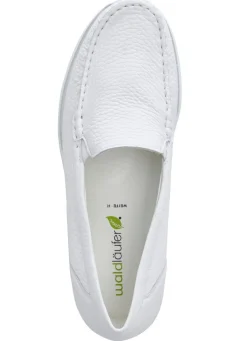 Best WALDLÄUFER Waldläufer, bequeme Damen-Slipper, Weite H, mit herausnehmbarem Fußbett WEISS