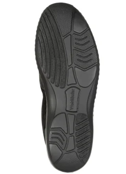 Outlet WALDLÄUFER Waldläufer, bequeme Damen-Slipper, Weite K, mit herausnehmbarem Fußbett SCHWARZ