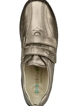 Discount WALDLÄUFER Waldläufer, bequeme Damen-Slipper, Weite H, mit herausnehmbarem Fußbett BRONZE