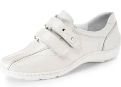 Best WALDLÄUFER Waldläufer, bequeme Damen-Slipper, Weite H, mit herausnehmbarem Fußbett NATURWEISS