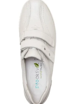 Best WALDLÄUFER Waldläufer, bequeme Damen-Slipper, Weite H, mit herausnehmbarem Fußbett NATURWEISS