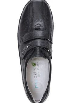 WALDLÄUFER Waldläufer, bequeme Damen-Slipper, Weite H, mit herausnehmbarem Fußbett SCHWARZ