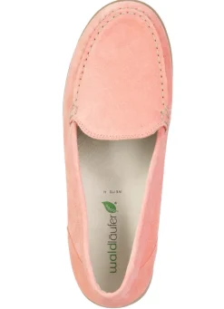 Clearance WALDLÄUFER Waldläufer, bequeme Damen-Slipper, Weite H, mit herausnehmbarem Fußbett PFIRSICH