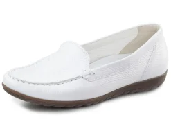 Clearance BADER Waldläufer, bequeme Damen-Slipper, Weite H, mit herausnehmbarem Fußbett WEISS