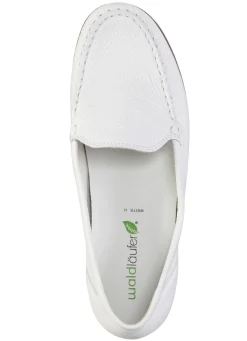 Clearance BADER Waldläufer, bequeme Damen-Slipper, Weite H, mit herausnehmbarem Fußbett WEISS
