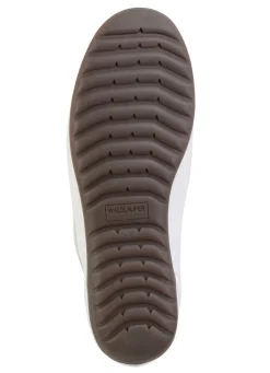 Clearance BADER Waldläufer, bequeme Damen-Slipper, Weite H, mit herausnehmbarem Fußbett WEISS