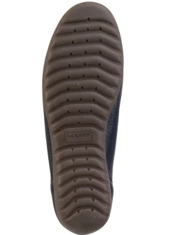 BADER Waldläufer, bequeme Damen-Slipper, Weite H, mit herausnehmbarem Fußbett MARINE