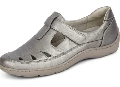 Sale WALDLÄUFER Waldläufer, bequeme Damen-Slipper, Weite H, mit herausnehmbarem Fußbett SILBERGRAU