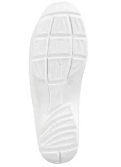 New WALDLÄUFER Waldläufer, bequeme Damen-Slipper, Weite H, mit herausnehmbarem Fußbett WEISS-BUNT