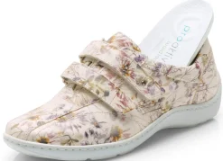 Sale WALDLÄUFER Waldläufer, bequeme Damen-Slipper, Weite H, mit herausnehmbarem Fußbett ECRU-BUNT