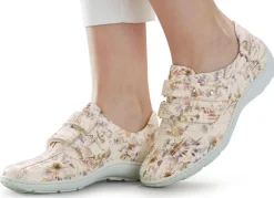Sale WALDLÄUFER Waldläufer, bequeme Damen-Slipper, Weite H, mit herausnehmbarem Fußbett ECRU-BUNT