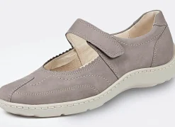 Best WALDLÄUFER Waldläufer, bequeme Damen-Slipper, Weite H, mit herausnehmbarem Fußbett KIESEL
