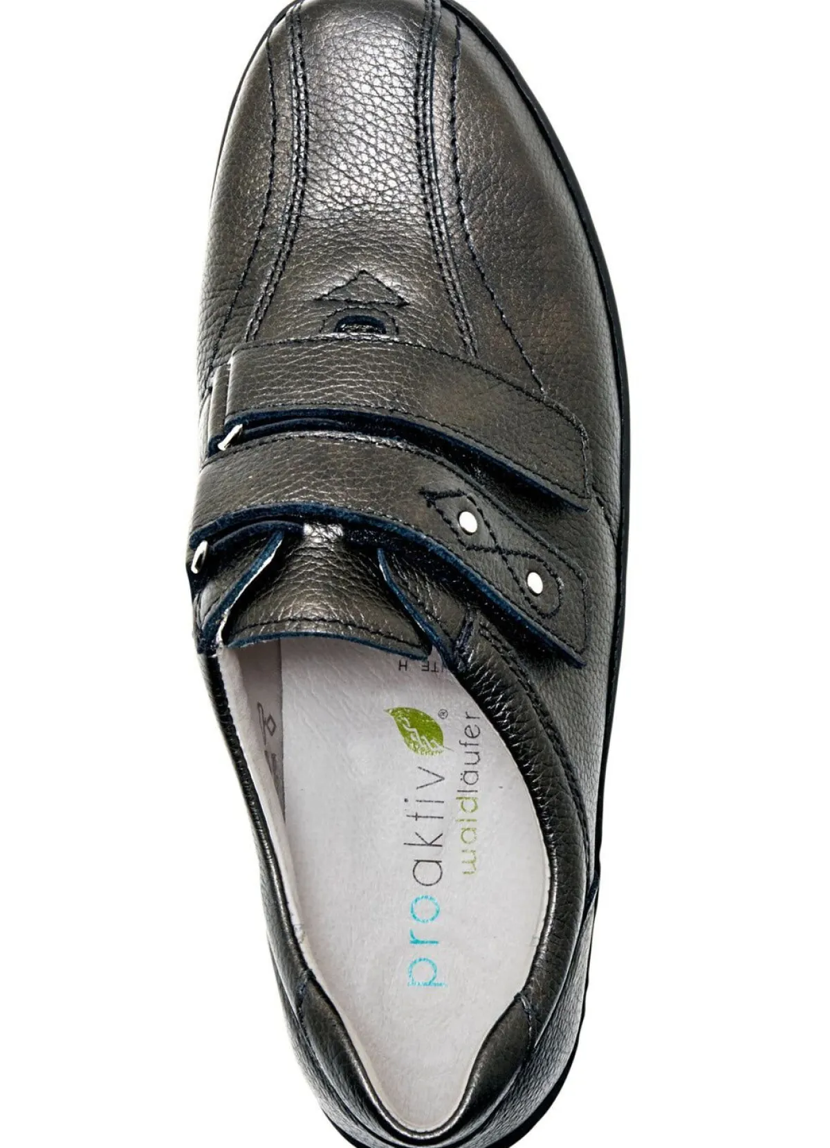 WALDLÄUFER Waldläufer, bequeme Damen-Slipper, Weite H, mit herausnehmbarem Fußbett ALTSILBER