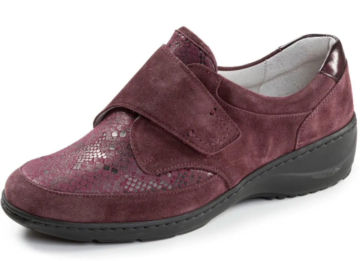 Hot WALDLÄUFER Waldläufer, bequeme Damen-Slipper, Weite K, mit herausnehmbarem Fußbett BURGUND