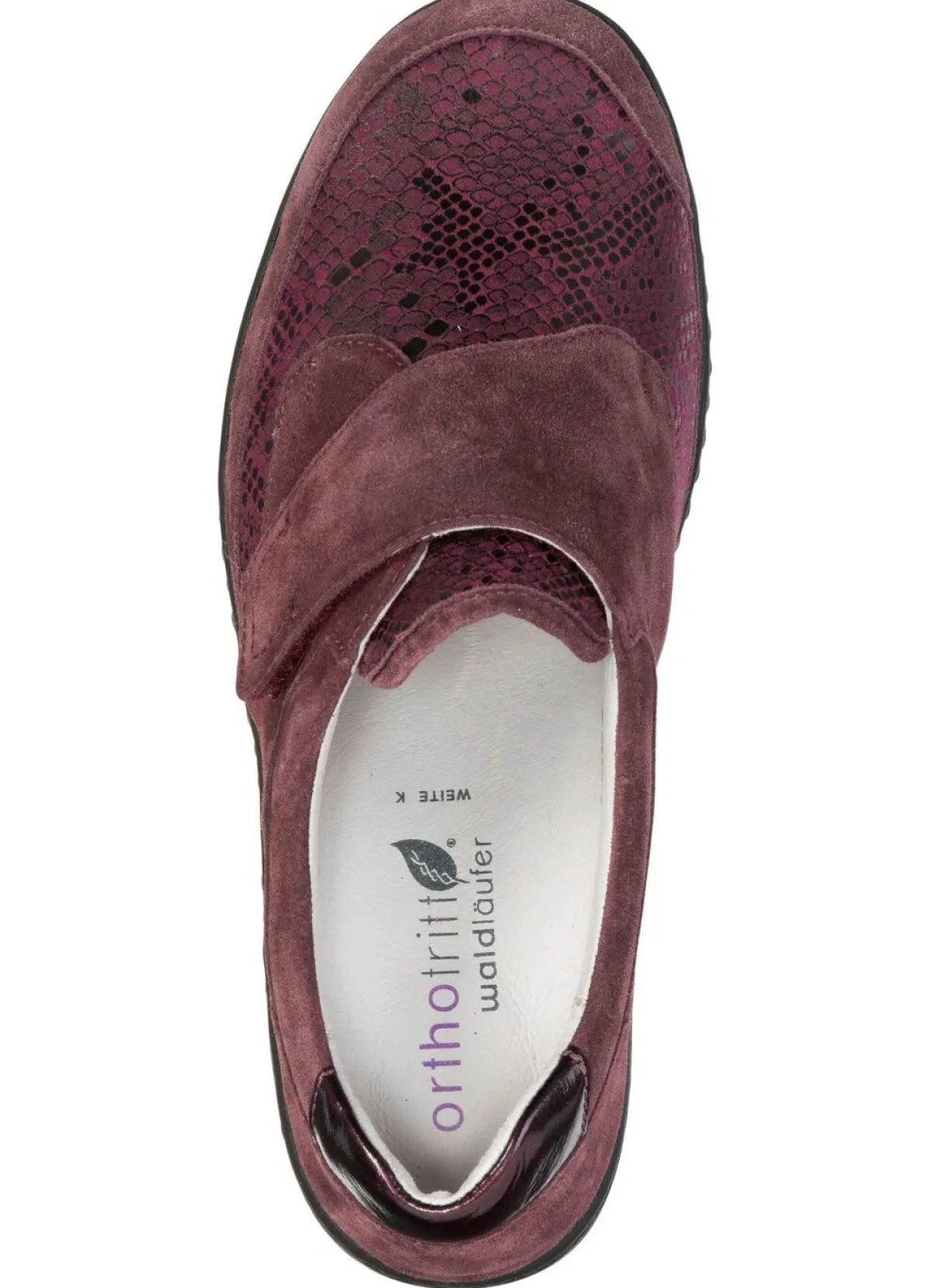 Hot WALDLÄUFER Waldläufer, bequeme Damen-Slipper, Weite K, mit herausnehmbarem Fußbett BURGUND