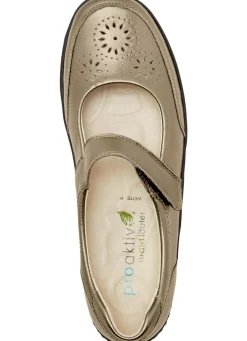 New WALDLÄUFER Waldläufer, bequeme Damen-Slipper, Weite H, mit herausnehmbarem Fußbett BRONZE