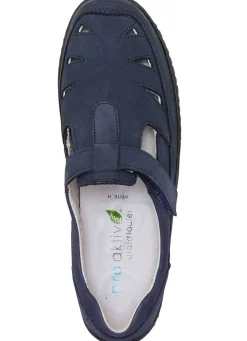 Online WALDLÄUFER Waldläufer, bequeme Damen-Slipper, Weite H, mit herausnehmbarem Fußbett MARINE