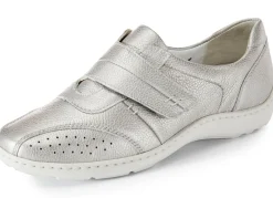 Sale WALDLÄUFER Waldläufer, bequeme Damen-Slipper, Weite H, mit herausnehmbarem Fußbett MATTSILBER