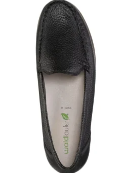 Best BADER Waldläufer, bequeme Damen-Slipper, Weite H, mit herausnehmbarem Fußbett SCHWARZ