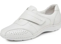 Outlet WALDLÄUFER Waldläufer, bequeme Damen-Slipper, Weite H, mit herausnehmbarem Fußbett NATURWEISS