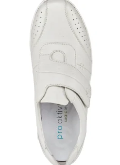 Outlet WALDLÄUFER Waldläufer, bequeme Damen-Slipper, Weite H, mit herausnehmbarem Fußbett NATURWEISS