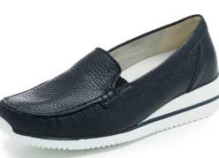Sale WALDLÄUFER Waldläufer, bequeme Damen-Slipper, Weite H, mit herausnehmbarem Fußbett DUNKELBLAU