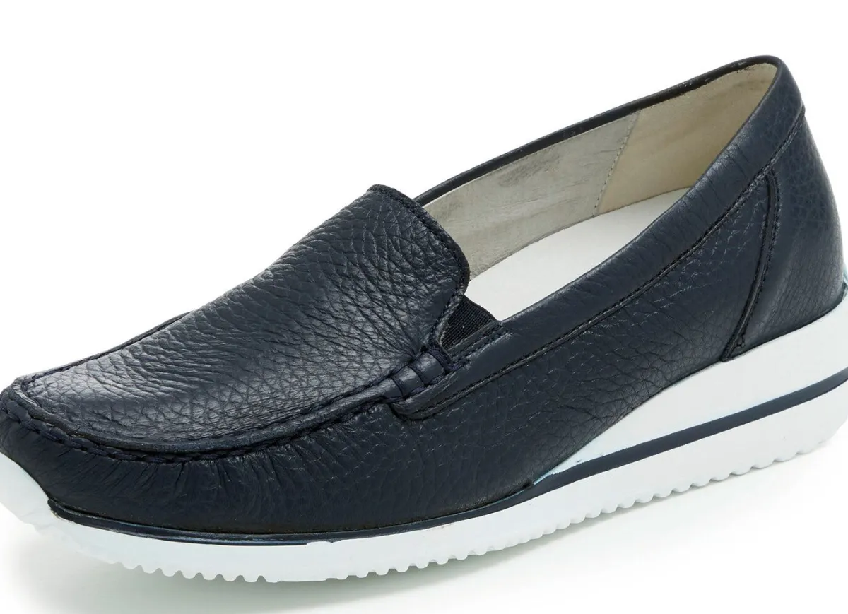 Sale WALDLÄUFER Waldläufer, bequeme Damen-Slipper, Weite H, mit herausnehmbarem Fußbett DUNKELBLAU