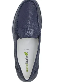 Sale WALDLÄUFER Waldläufer, bequeme Damen-Slipper, Weite H, mit herausnehmbarem Fußbett DUNKELBLAU