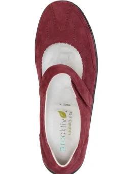 Online WALDLÄUFER Waldläufer, bequeme Damen-Slipper, Weite H, mit herausnehmbarem Fußbett BORDEAUX