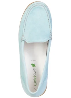 WALDLÄUFER Waldläufer, bequeme Damen-Slipper, Weite H, mit herausnehmbarem Fußbett BLEU