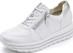 Sale mydeer Waldläufer, bequeme Damen-Sneaker, Weite H, mit herausnehmbarem Fußbett WEISS