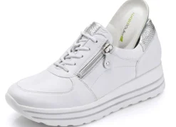 Sale mydeer Waldläufer, bequeme Damen-Sneaker, Weite H, mit herausnehmbarem Fußbett WEISS