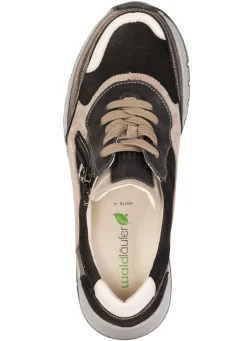 Clearance WALDLÄUFER Waldläufer, bequeme Damen-Sneaker, Weite H, mit herausnehmbarem Fußbett TAUPE-BUNT