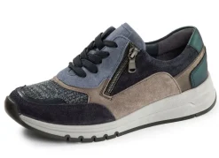 Sale WALDLÄUFER Waldläufer, bequeme Damen-Sneaker, Weite H, mit herausnehmbarem Fußbett MARINE-GRAFIT