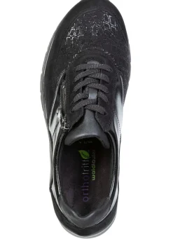 Clearance WALDLÄUFER Waldläufer, bequeme Damen-Sneaker, Weite K, mit herausnehmbarem Fußbett SCHWARZ