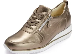 Outlet WALDLÄUFER Waldläufer, bequeme Damen-Sneaker, Weite H, mit herausnehmbarem Fußbett BRONZE