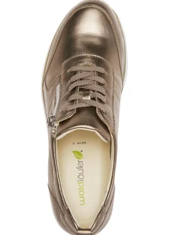 Outlet WALDLÄUFER Waldläufer, bequeme Damen-Sneaker, Weite H, mit herausnehmbarem Fußbett BRONZE