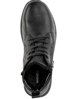 WALDLÄUFER Waldläufer, bequeme Damen-Stiefeletten, Winterschuhe, Weite H, aus Hirschleder SCHWARZ