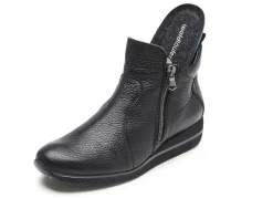 Hot WALDLÄUFER Waldläufer, bequeme Damen-Stiefeletten, Weite H, aus Hirschleder SCHWARZ