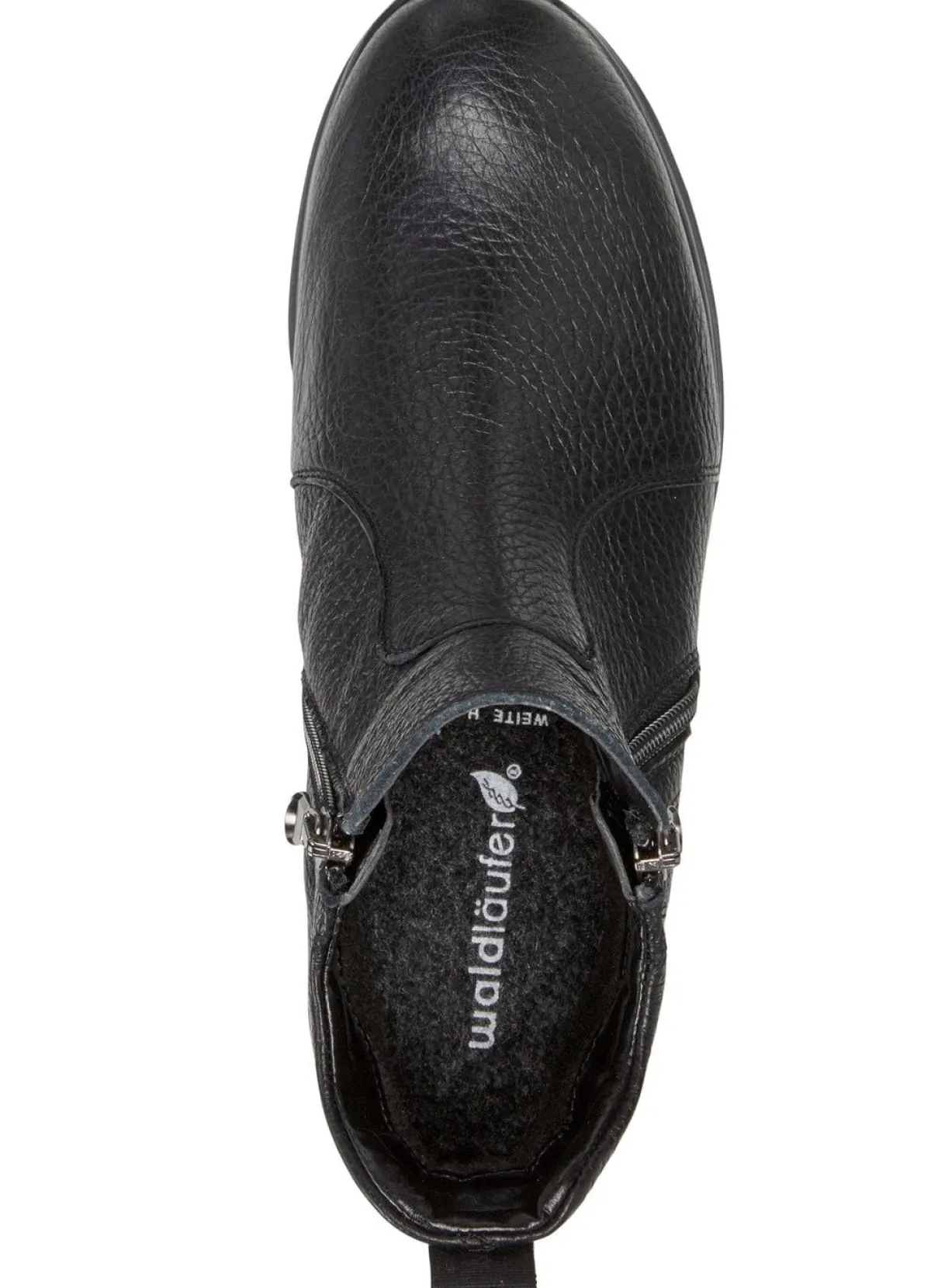 Hot WALDLÄUFER Waldläufer, bequeme Damen-Stiefeletten, Weite H, aus Hirschleder SCHWARZ
