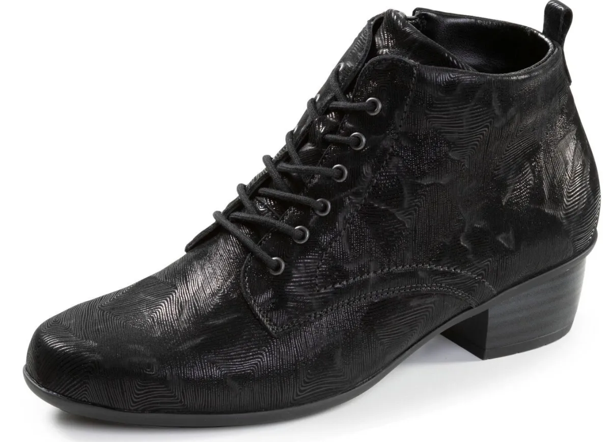 Clearance WALDLÄUFER Waldläufer, bequeme Damen-Stiefeletten, Winterschuhe, Weite H, mit herausnehmbarem Fußbett SCHWARZ